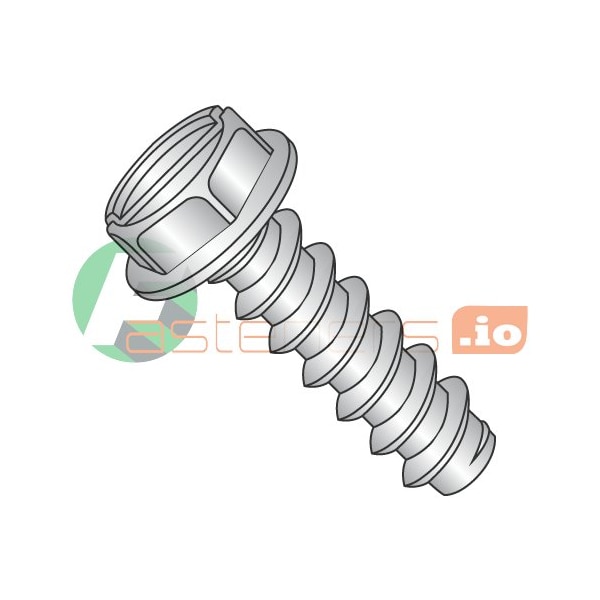 Newport Fasteners Thread Cutting Screw, #8 x 1 in, 18-8 Stainless Steel Hex Head Slotted Drive, 2000 PK 947698 - main